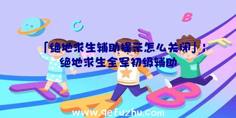 「绝地求生辅助提示怎么关闭」|绝地求生全军初级辅助